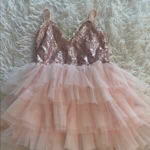 Sparkly Pink Sequin and Tulle Dress